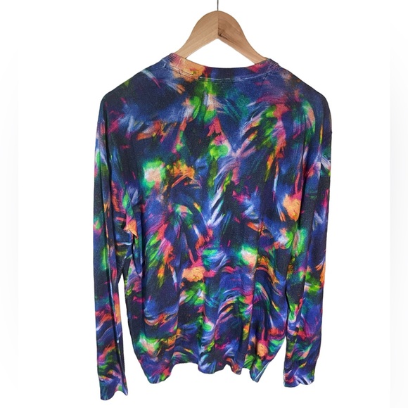 NWT Robert Graham Men Sweater Swell Colorful Print Linen Blend Crewneck L $178 - Picture 2 of 11